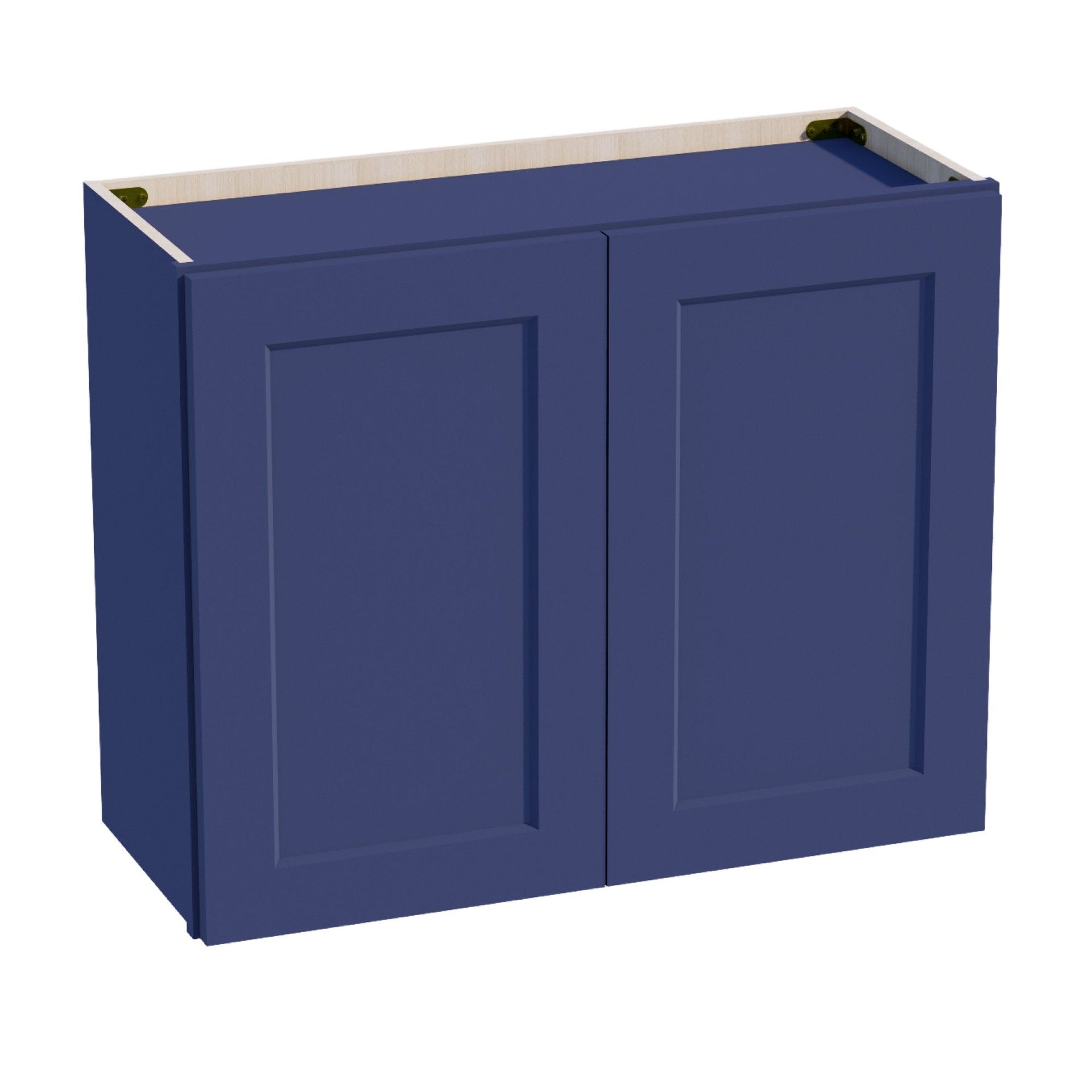W3024-SB  Wall Cabinet 2 Doors & 2 Shelves - Shaker Style - Blue   30"W x 24"H x 12"D