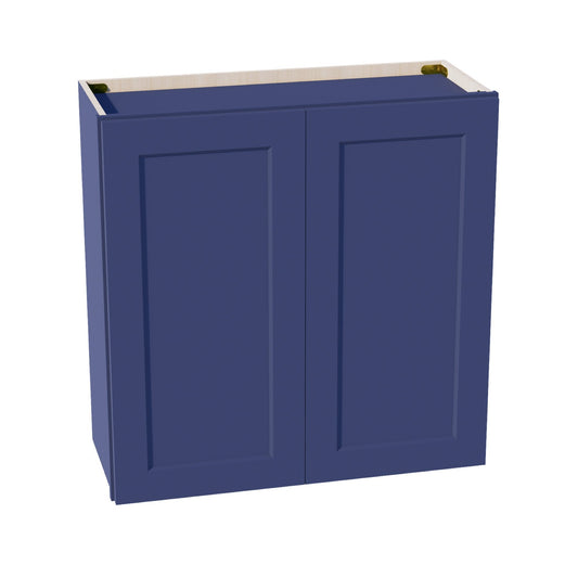 W3030-SB  Wall Cabinet 2 Doors & 2 Shelves - Shaker Style - Blue   30"W x 30"H x 12"D
