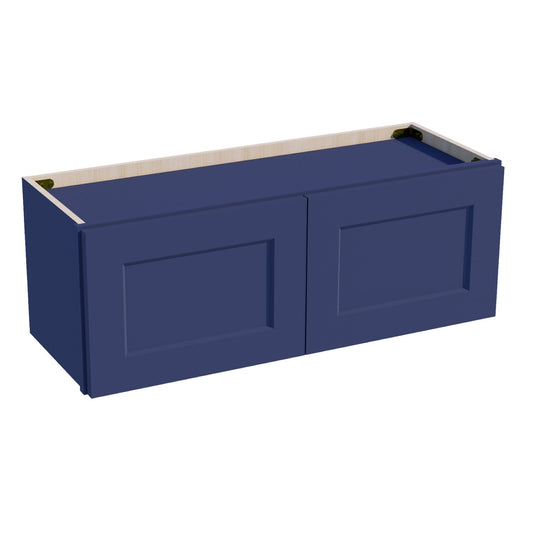 W3312-SB  Wall Cabinet 2 Doors & 2 Shelves - Shaker Style - Blue   33"W x 12"H x 12"D