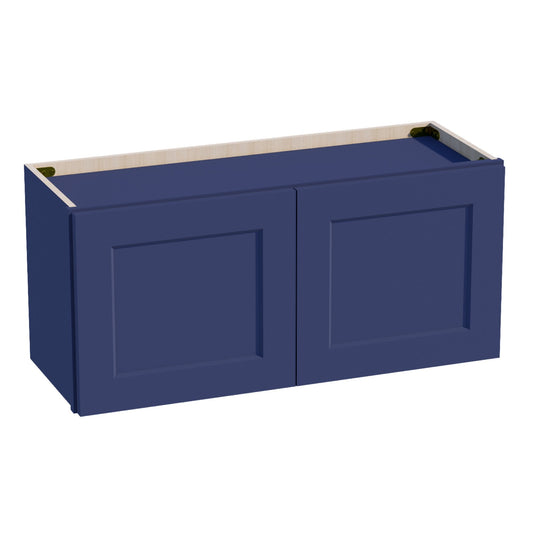 W3315-SB  Wall Cabinet 2 Doors & 2 Shelves - Shaker Style - Blue   33"W x 15"H x 12"D