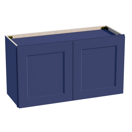 W3318-SB  Wall Cabinet 2 Doors & 2 Shelves - Shaker Style - Blue   33"W x 18"H x 12"D