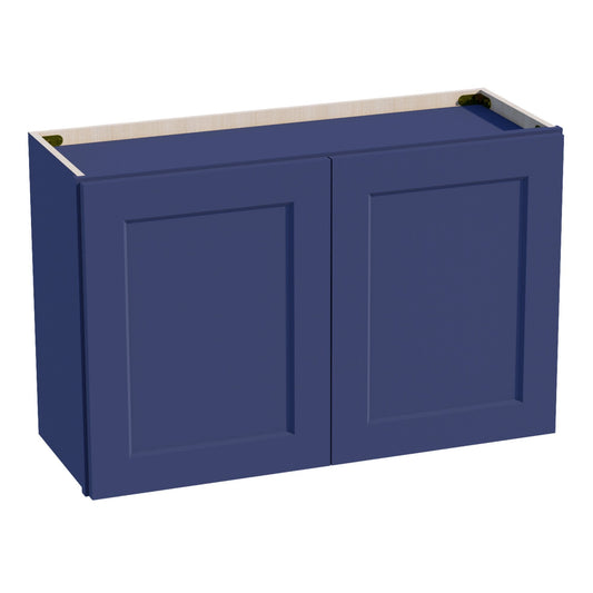 W3321-SB  Wall Cabinet 2 Doors & 2 Shelves - Shaker Style - Blue   33"W x 21"H x 12"D