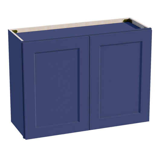 W3324-SB  Wall Cabinet 2 Doors & 2 Shelves - Shaker Style - Blue   33"W x 24"H x 12"D
