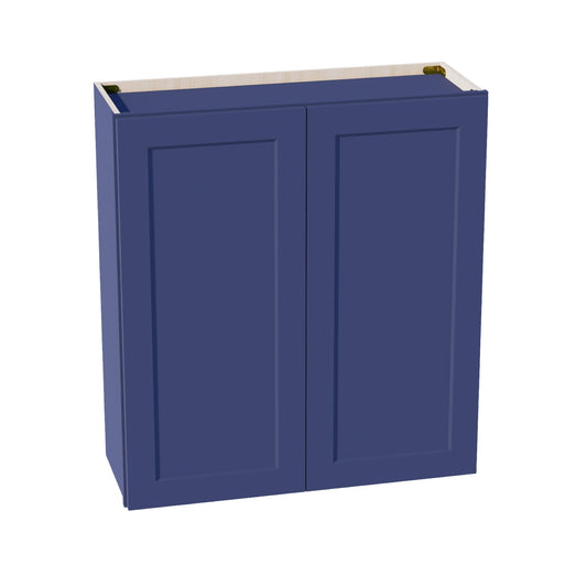 W3336-SB  Wall Cabinet 2 Doors & 2 Shelves - Shaker Style - Blue   33"W x 36"H x 12"D