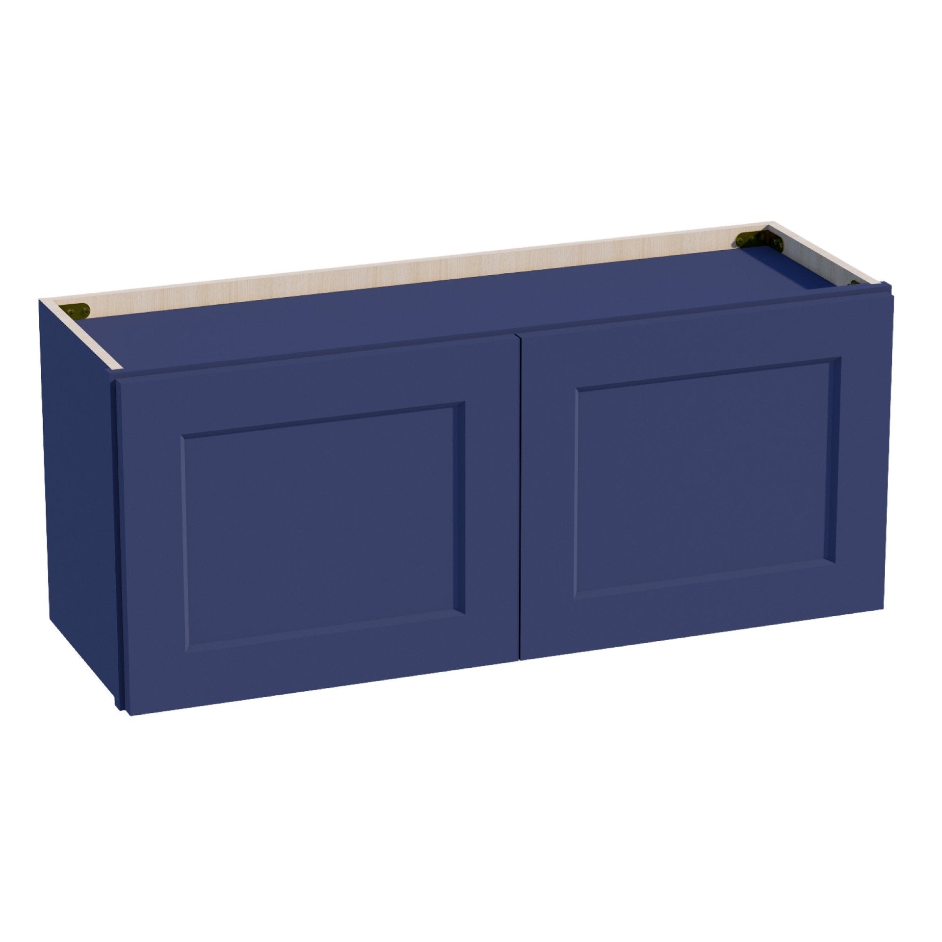 W3615-SB  Wall Cabinet 2 Doors & 2 Shelves - Shaker Style - Blue   36"W x 15"H x 12"D