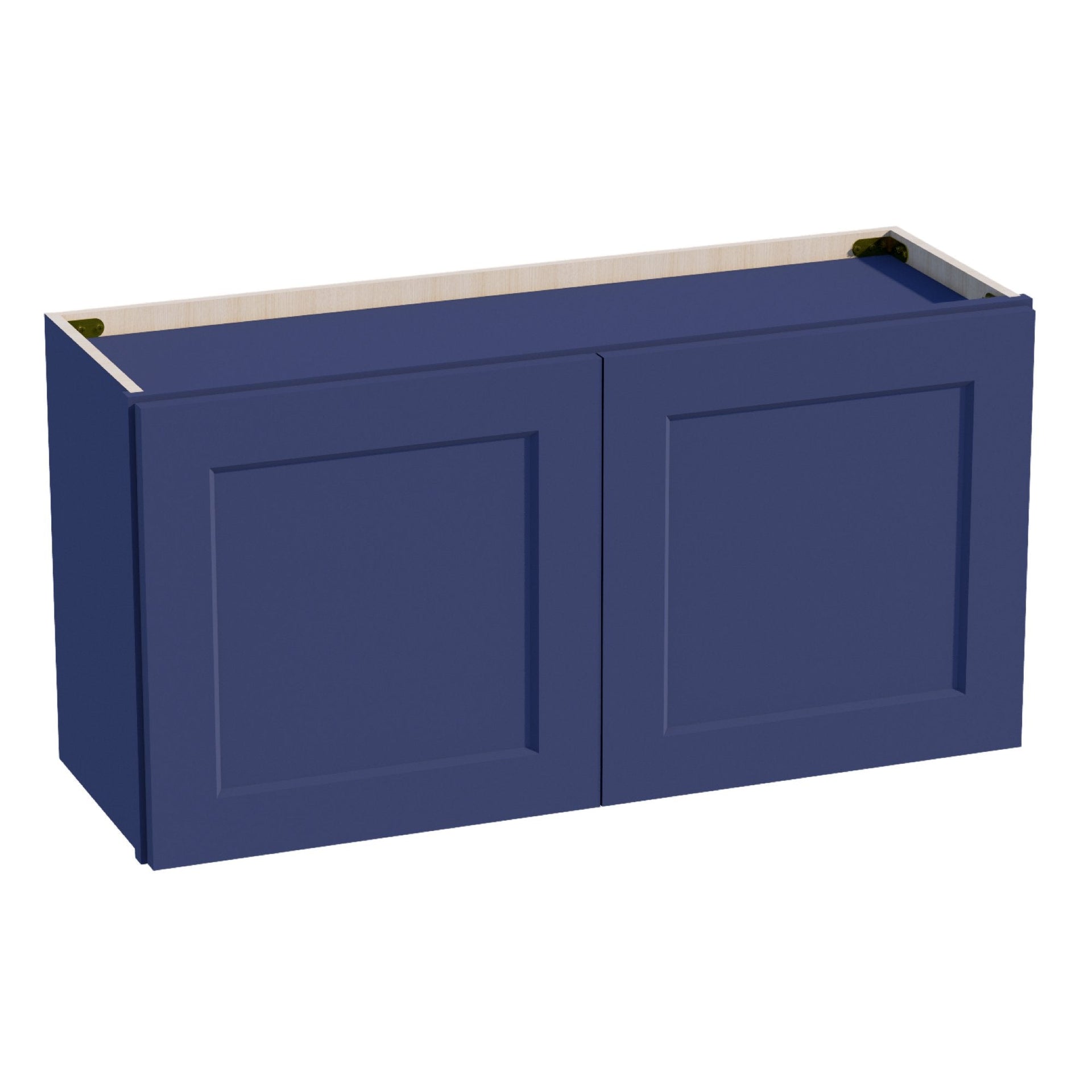 W3618-SB  Wall Cabinet 2 Doors & 2 Shelves - Shaker Style - Blue   36"W x 18"H x 12"D