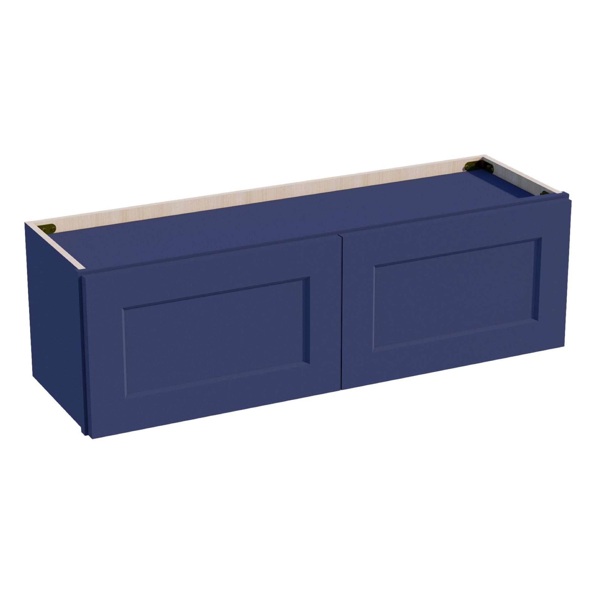 W3912-SB  Wall Cabinet 2 Doors & 2 Shelves - Shaker Style - Blue   39"W x 12"H x 12"D