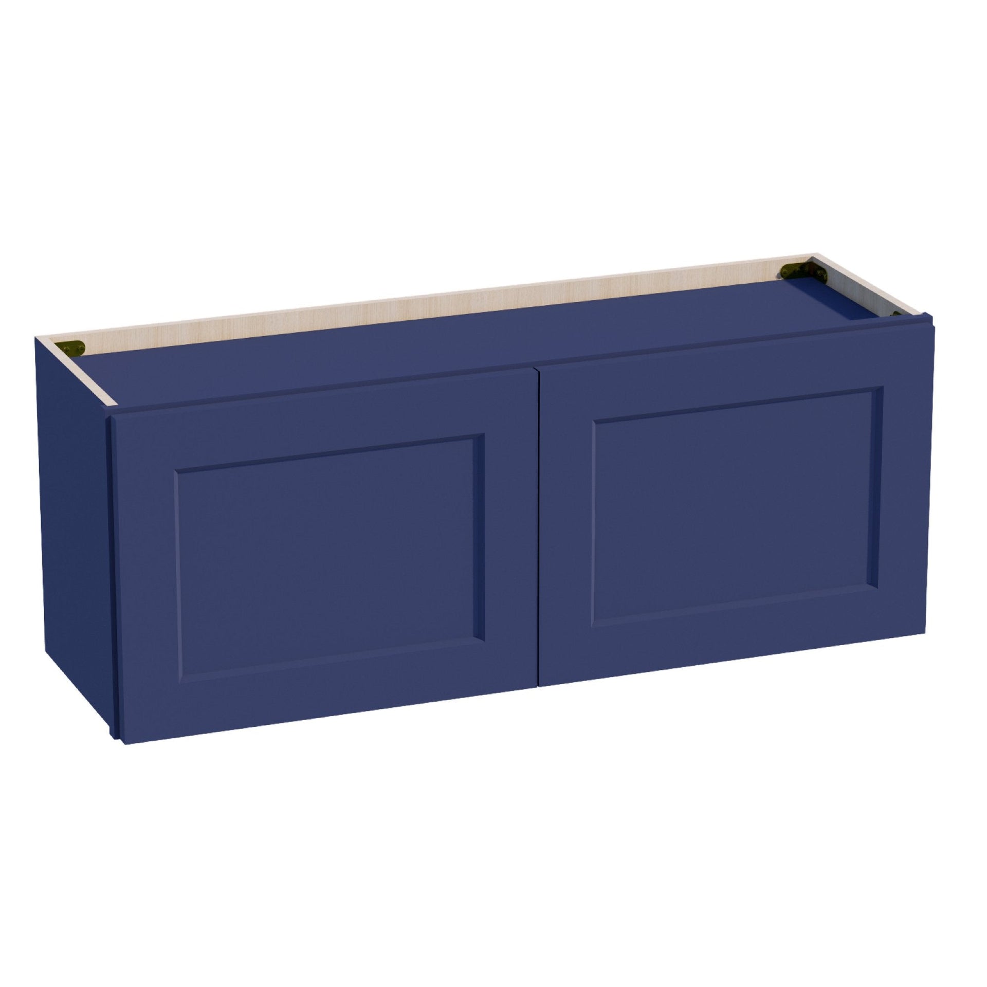 W3915-SB  Wall Cabinet 2 Doors & 2 Shelves - Shaker Style - Blue   39"W x 15"H x 12"D