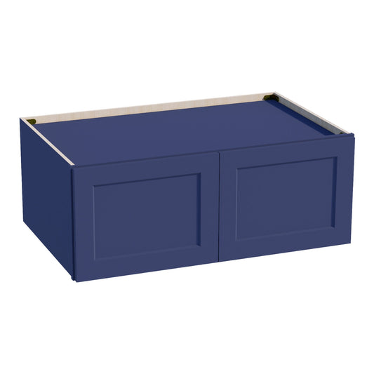 W391524-SB:  Shaker Blue 39"W x 15"H x 24"D 2 Doors Standard Bridge Wall Cabinet