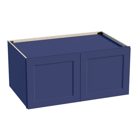 W391824-SB:  Shaker Blue 39"W x 18"H x 24"D 2 Doors Standard Bridge Wall Cabinet