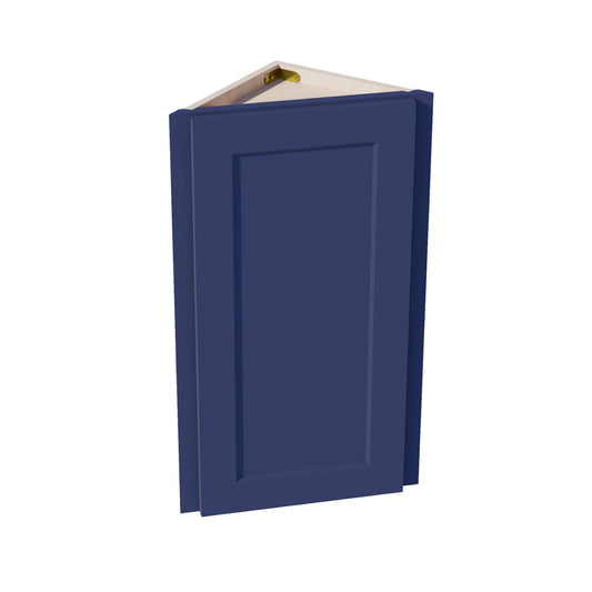 WAE1230-SB:  Shaker Blue 12"W x 30"H x 12"D 1 Door & 2 Shelves Wall Angle End Cabinet