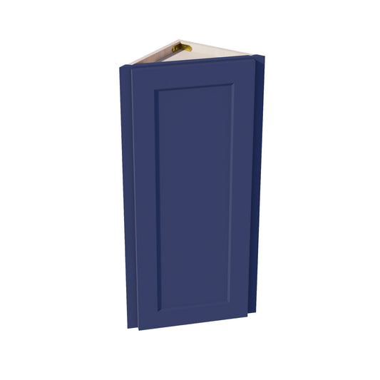 WAE1236-SB:  Shaker Blue 12"W x 36"H x 12"D 1 Door & 2 Shelves Wall Angle End Cabinet