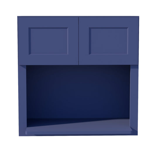WM3030-SB:  Shaker Blue 30"W x 30"H 2 Doors Wall Built-in Microwave Cabinets
