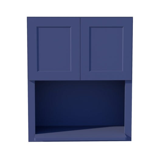 WM3036-SB:  Shaker Blue 30"W x 36"H 2 Doors Wall Built-in Microwave Cabinets
