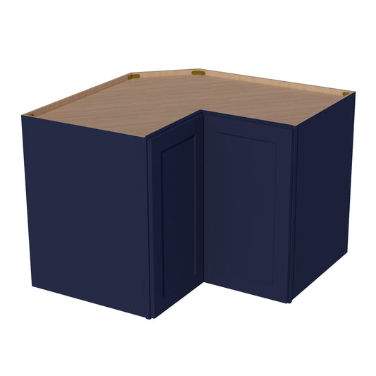 WPC2430-SB:  Shaker Blue 24"W x 30"H 1 Door & 2 Shelves Pie Cut Wall Corner Cabinet