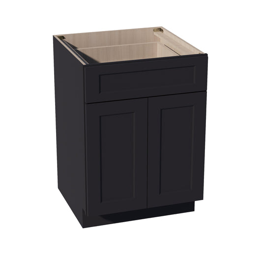 B24-SBK  Base cabinet - Shaker Style - Black   24"W x 34-1/2"H x 24"D