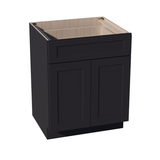 B27-SBK  Base cabinet - Shaker Style - Black   27"W x 34-1/2"H x 24"D