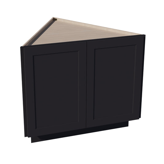 BEC24-SBK  Base cabinet 2 Full Height Door Angle - Shaker Style - Black   24"D x 34-1/2"H x 24"D