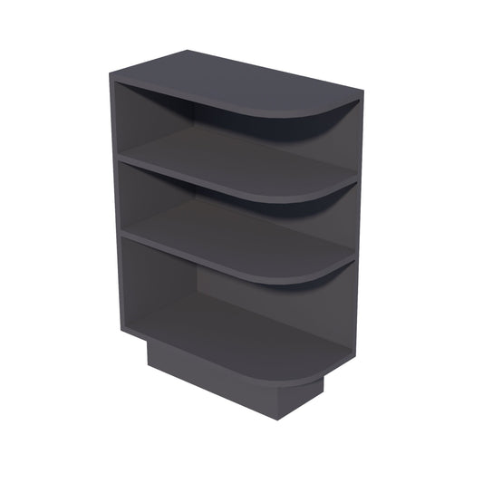 BES12L-SBK  Base cabinet 4 Sheleves End Corner Cabinet Left - Shaker Style - Black   12"W x 34-1/2"H x 24"D
