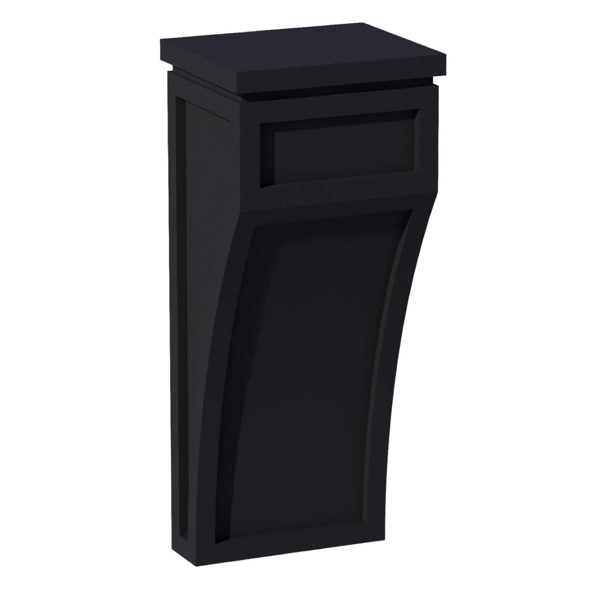 CML-SBK  Large Corbel - Shaker Style - Black   5-1/4"W x 12-1/4"H x 4-1/2"D