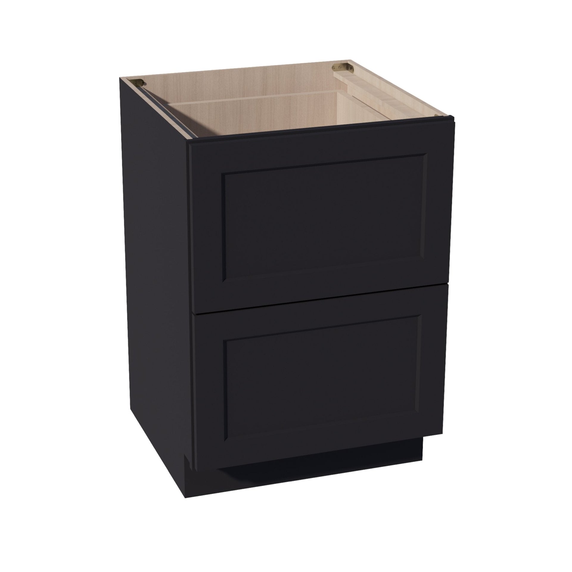 DB24-2-SBK  Base Cabinet 3 Drawers - Shaker Style - Black   24"W x 34-1/2"H x 24"D