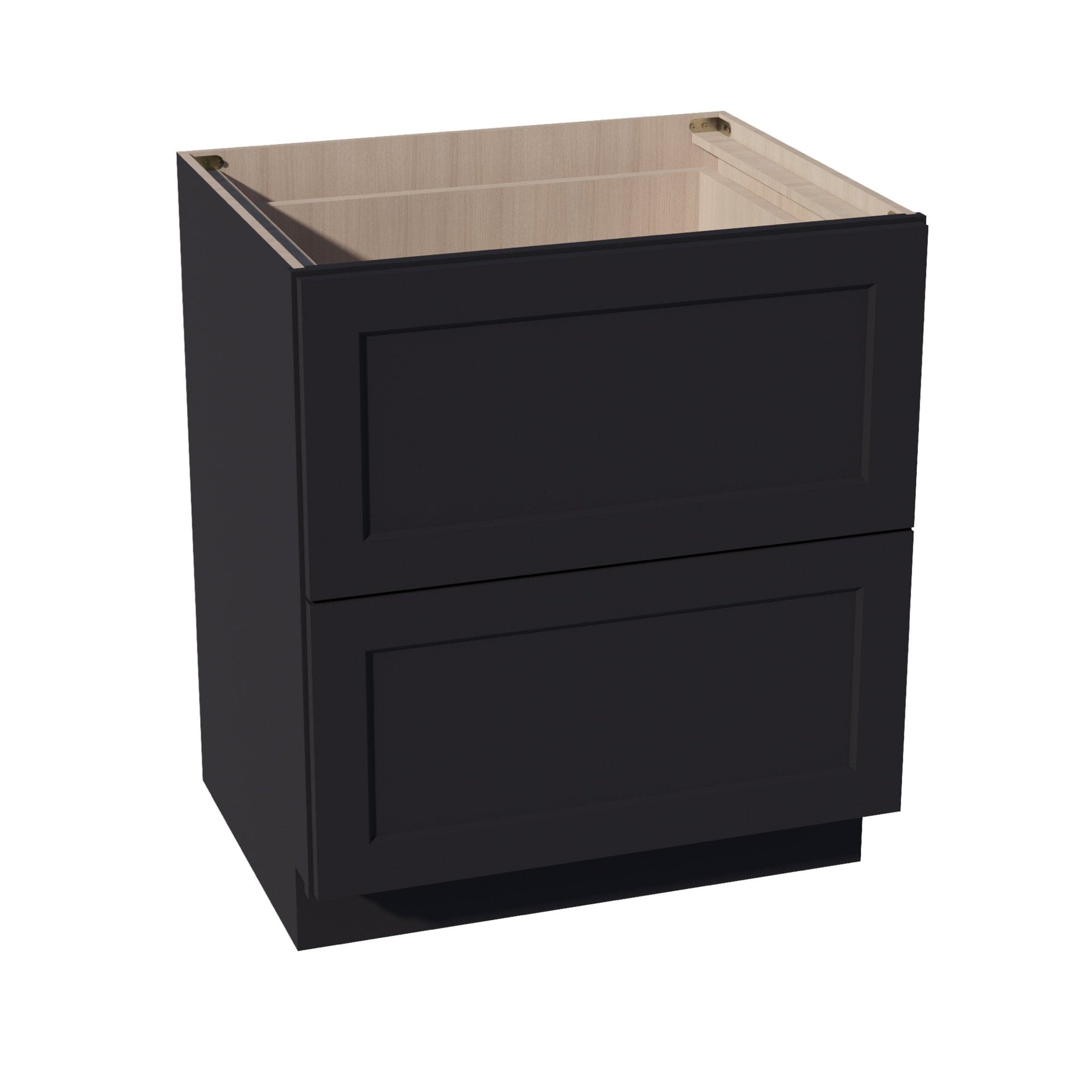 DB30-2-SBK  Base Cabinet 3 Drawers - Shaker Style - Black   30"W x 34-1/2"H x 24"D