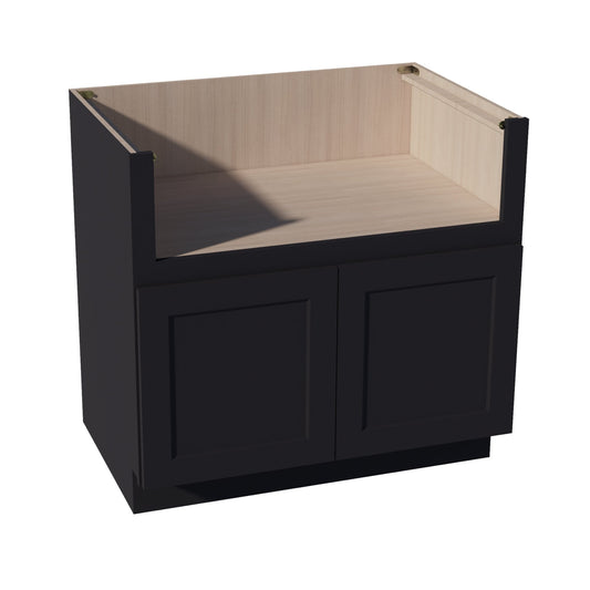 FS36-SBK  Base Cabinet 2 Doors Farm House Sink Base  - Shaker Style - Black   36"W x 34-1/2"H x 24"D