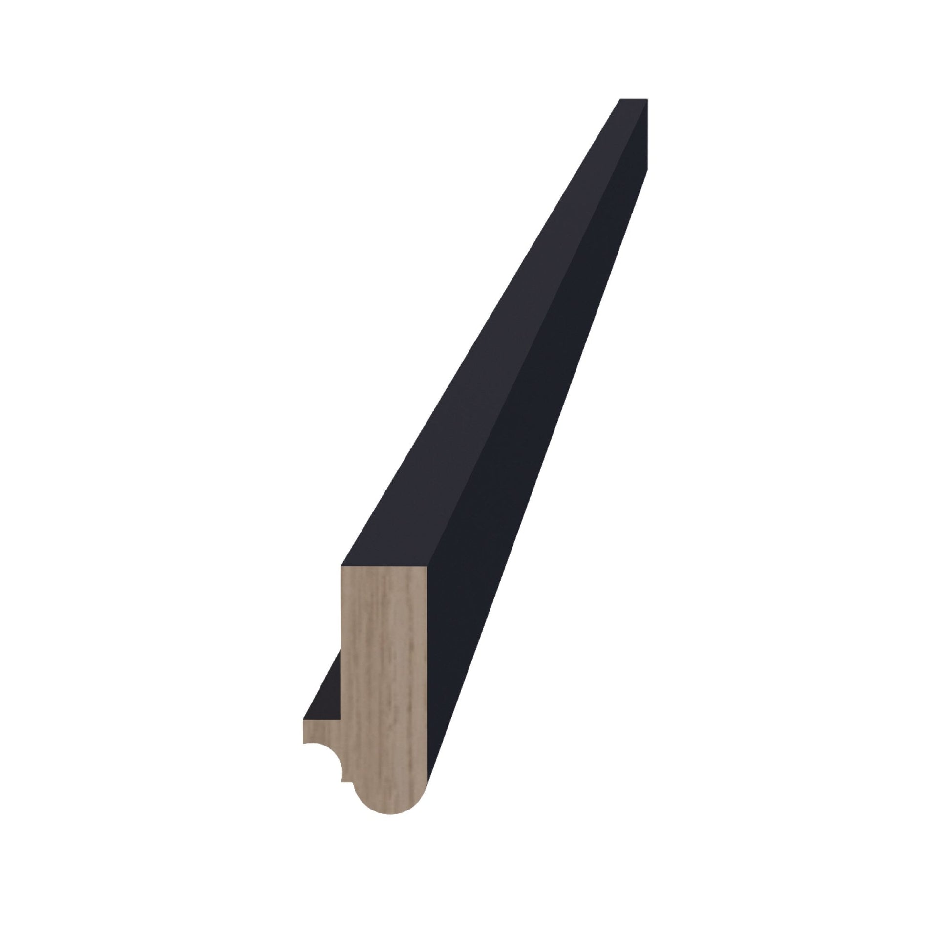 LRM-SBK  Light Rail Molding - Shaker Style - Black   96"W x 1-1/2" x 3/4"
