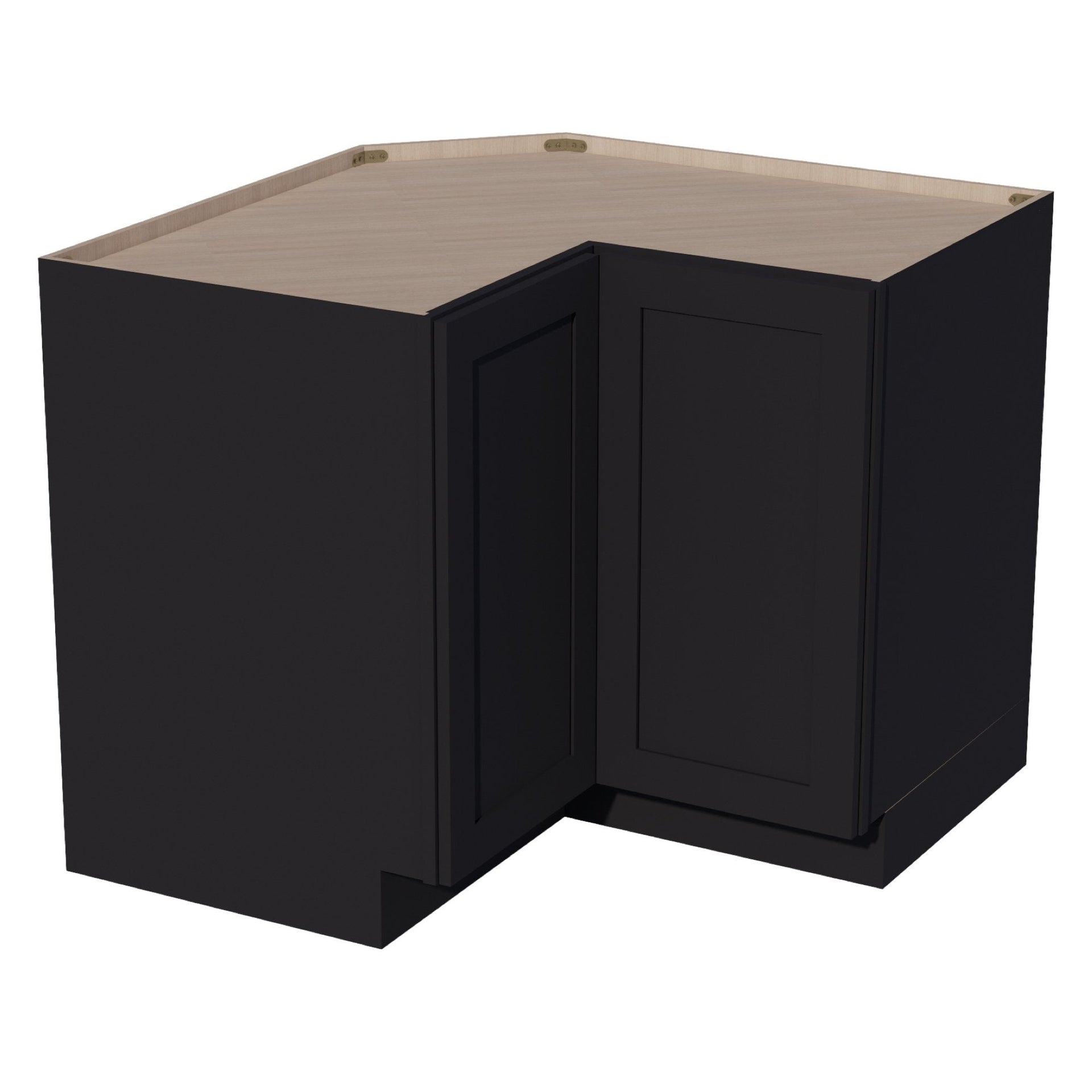 LSB36-SBK  Base Cabinet 2 Door Corner Lazy Susan  - Shaker Style - Black   18"x18"W x 34-1/2"H x 24"D