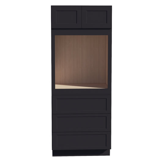 OC3384-SBK  Tall Oven 2 Door & 3 Drawers Cabinet - Shaker Style - Black   33"W x 84"H x 24"D