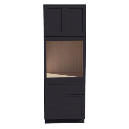 OC3396-SBK  Tall Oven 2 Door & 3 Drawers Cabinet - Shaker Style - Black   33"W x 96"H x 24"D