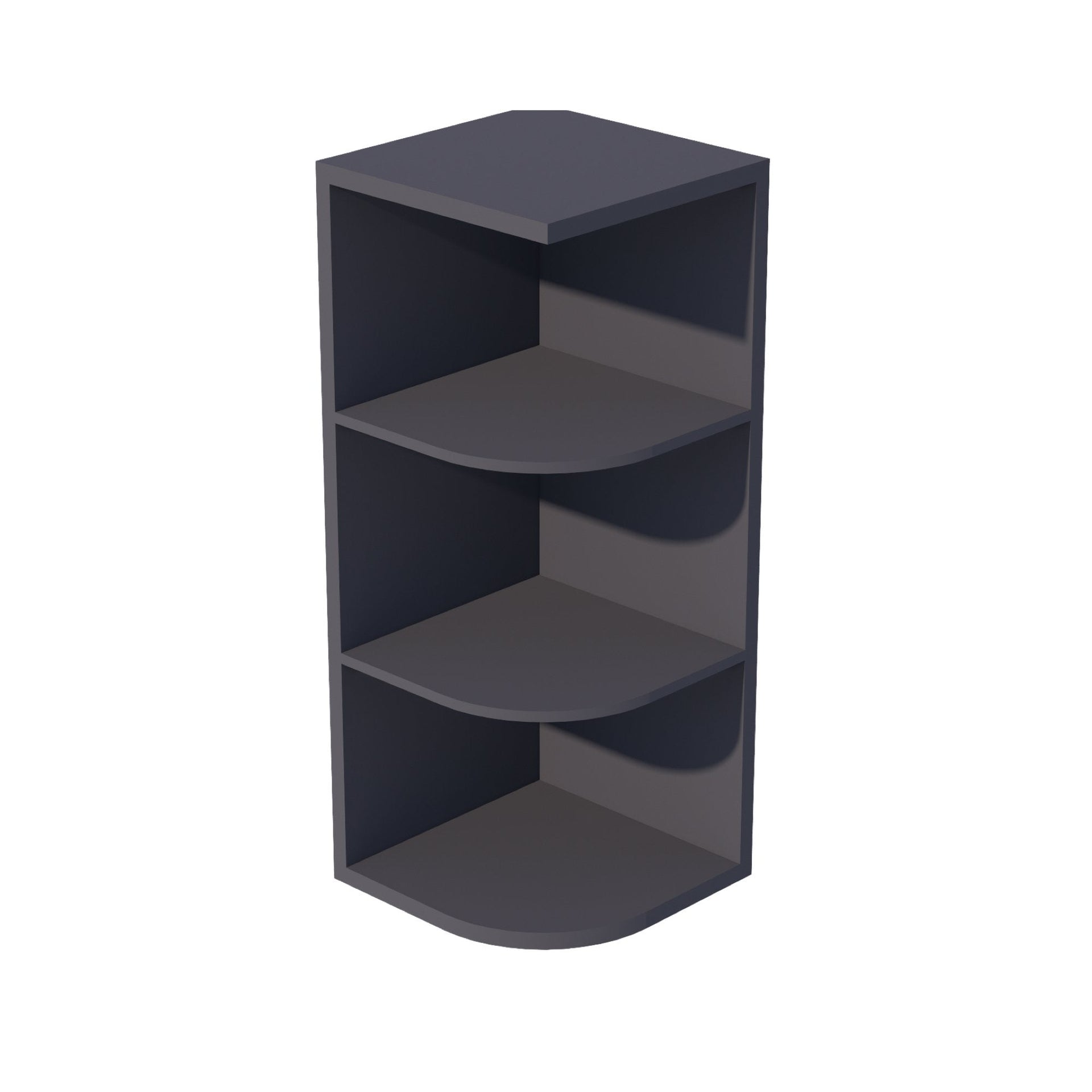OE1230-SBK  Wall End 4 Shelf Cabinet - Shaker Style - Black   12"W x 30"H x 12"D