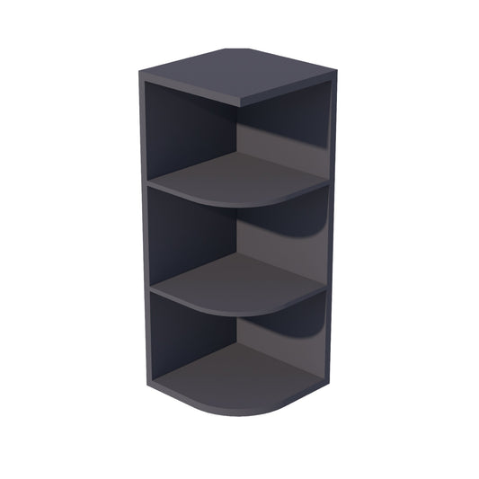 OE1230-SBK  Wall End 4 Shelf Cabinet - Shaker Style - Black   12"W x 30"H x 12"D