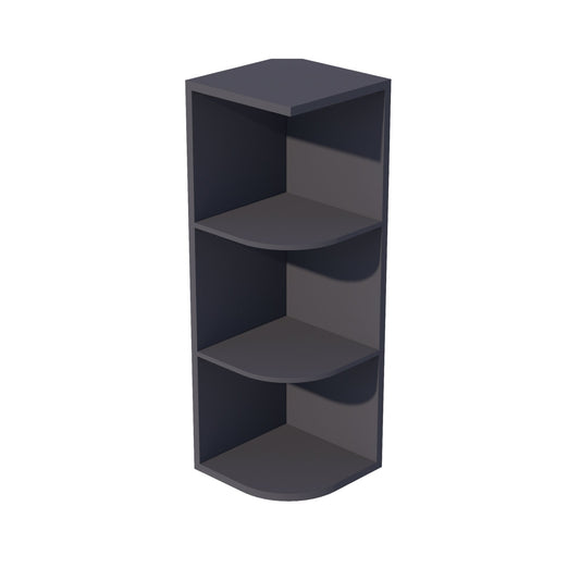 OE1236-SBK  Wall End 4 Shelf Cabinet - Shaker Style - Black   12"W x 36"H x 12"D