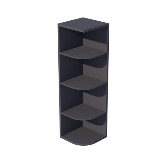 OE1242-SBK  Wall End 4 Shelf Cabinet - Shaker Style - Black   12"W x 42"H x 12"D