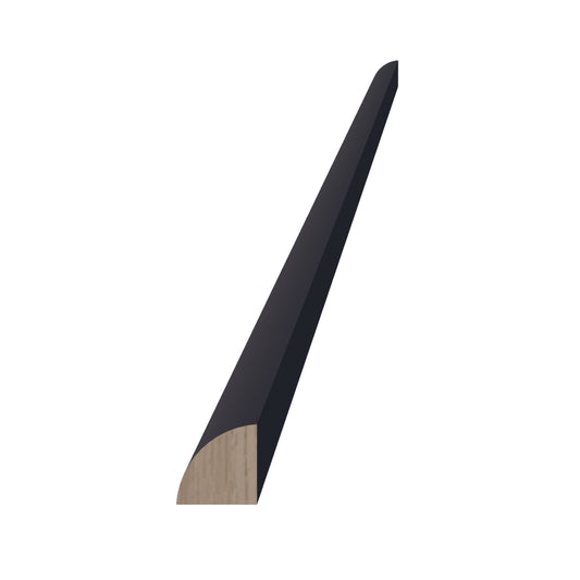 QRM-SBK  Quarter Round Shoe Molding - Shaker Style - Black   3/4"W x 96"H x 3/4"D
