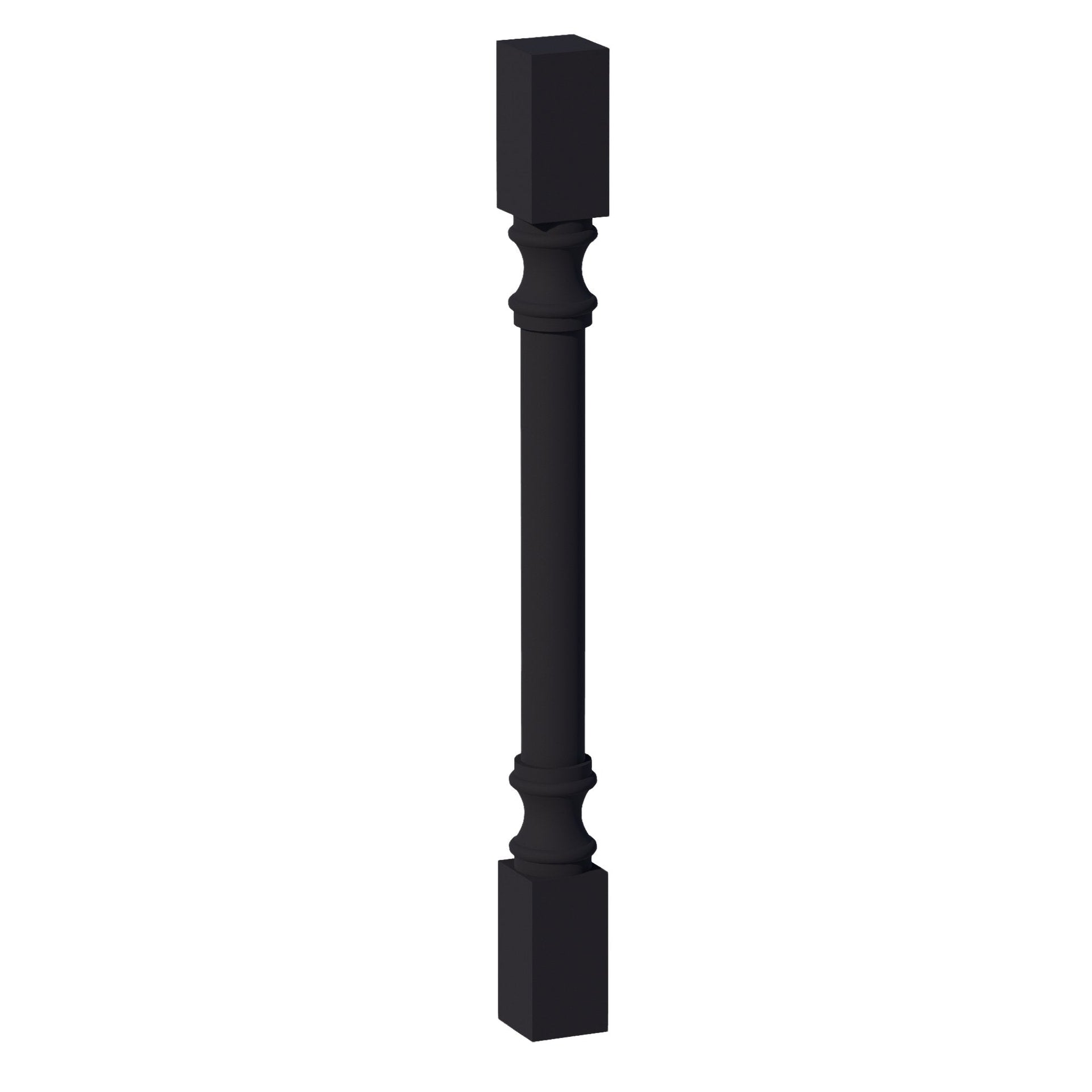 RP336-SBK  Round Roman Pillar - Shaker Style - Black   03"W x 36"H x 3"D