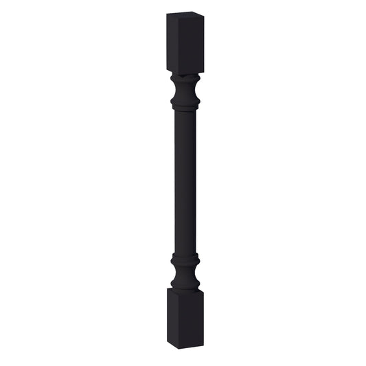 RP336-SBK  Round Roman Pillar - Shaker Style - Black   03"W x 36"H x 3"D