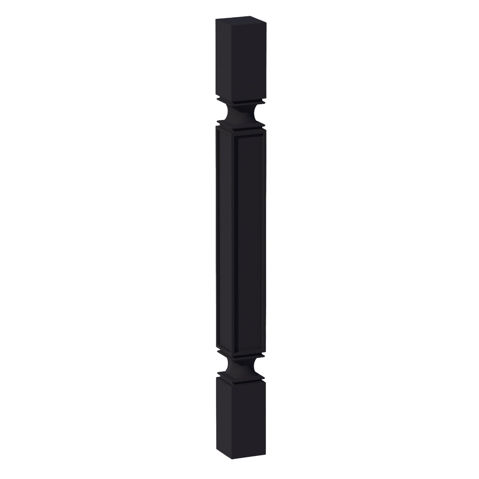 SP336-SBK  Square Roman Pillar - Shaker Style - Black   03"W x 36"H x 03"D
