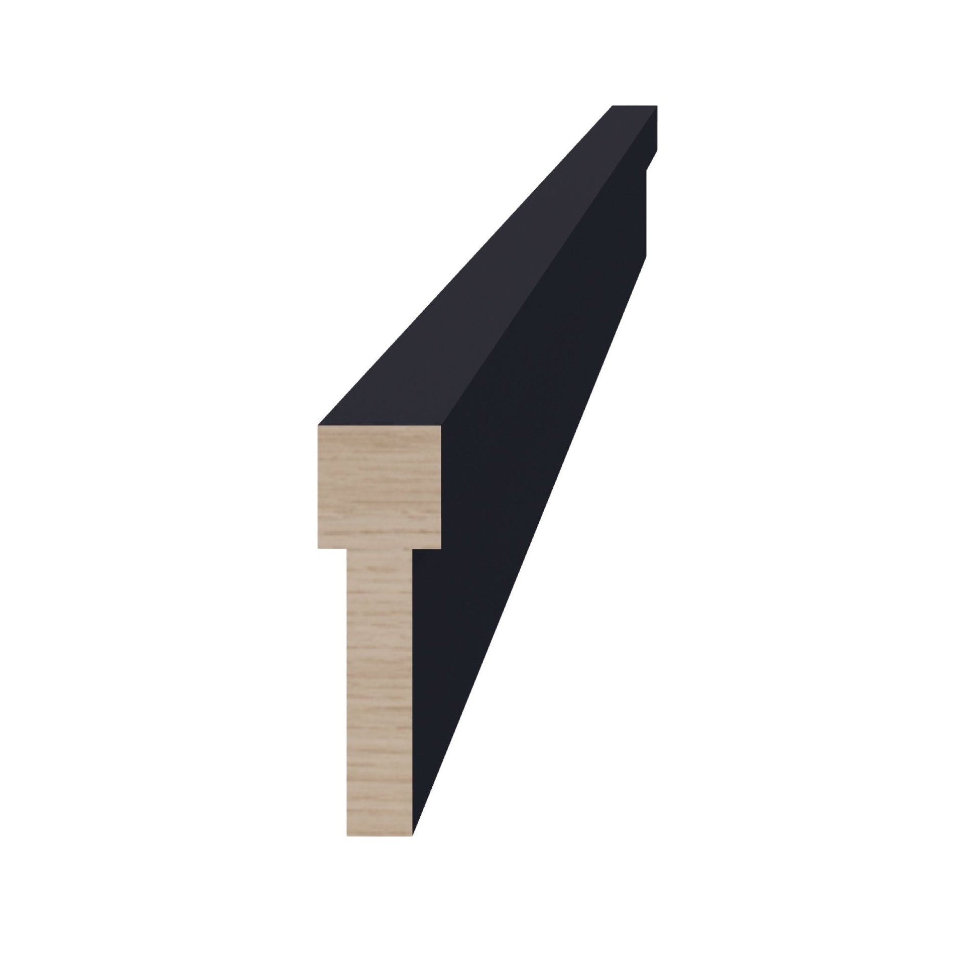 STKM8-SBK  Stacking Molding - Shaker Style - Black   96"W x 2-1/2"H x 3/4"D