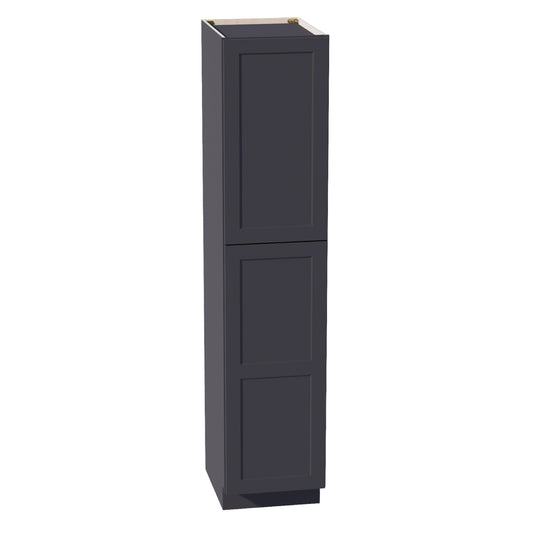 TP1884-SBK  Tall Shelf Pantry Cabinet 2 Door & 6 Sheleves - Shaker Style - Black   18"W x 84"H x 24"D