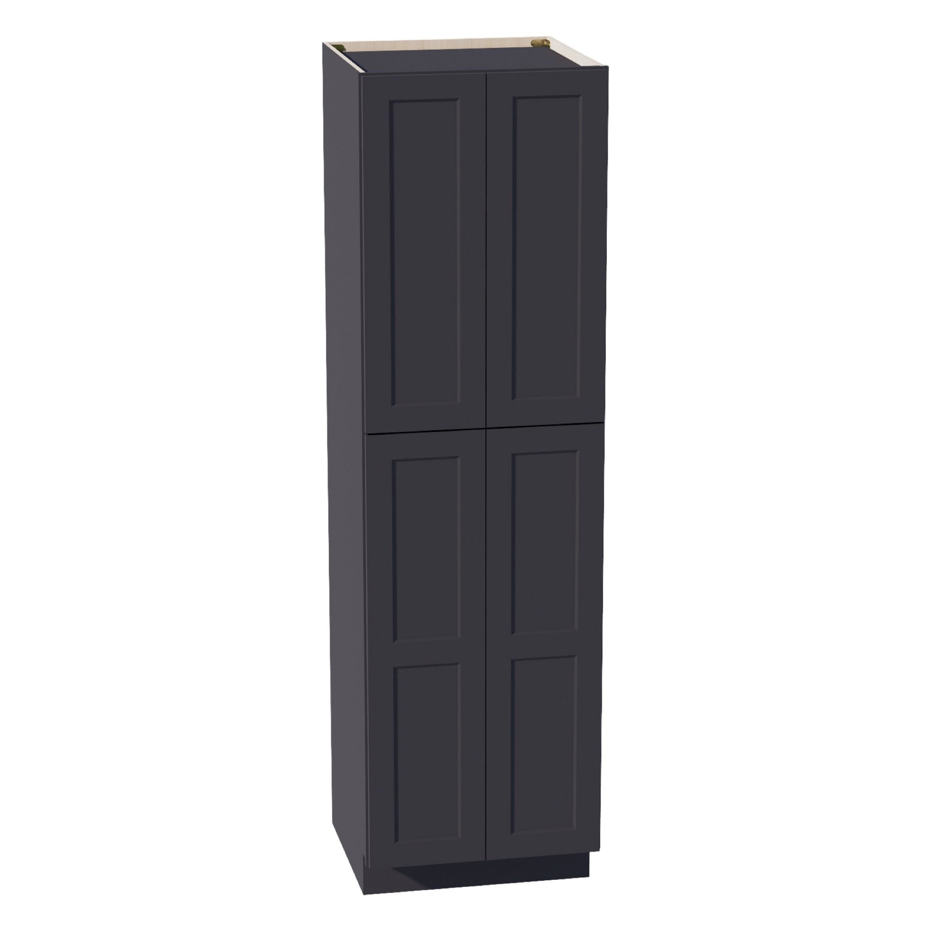 TP2484-SBK  Tall Shelf Pantry Cabinet 4 Door & 6 Sheleves - Shaker Style - Black   24" W x 84"H x 24"D