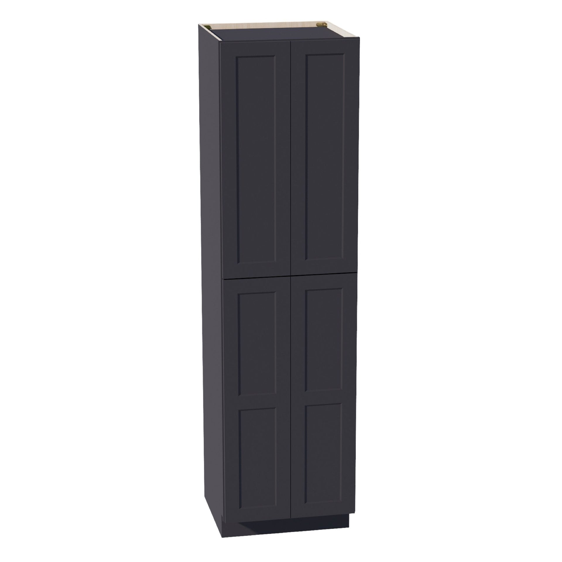 TP2490-SBK  Tall Shelf Pantry Cabinet 4 Door & 6 Sheleves - Shaker Style - Black   24" W x 90"H x 24"D