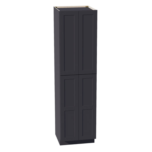 TP2490-SBK  Tall Shelf Pantry Cabinet 4 Door & 6 Sheleves - Shaker Style - Black   24" W x 90"H x 24"D