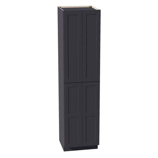 TP2496-SBK  Tall Shelf Pantry Cabinet 4 Door & 6 Sheleves - Shaker Style - Black   24" W x 96"H x 24"D