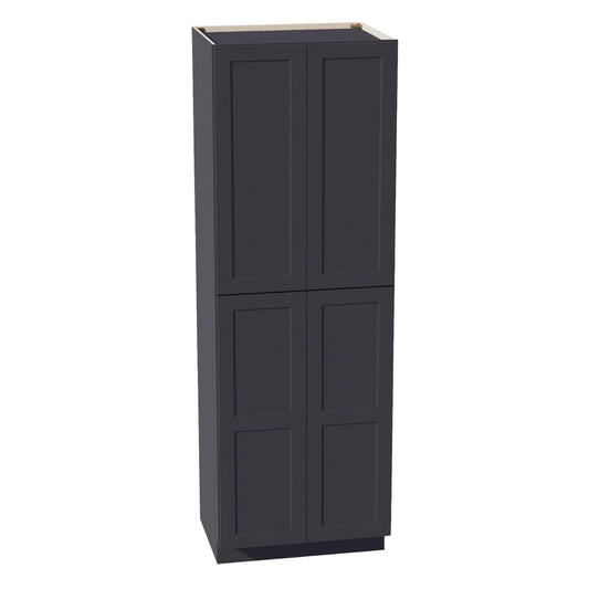 TP3090-SBK  Tall Shelf Pantry Cabinet 2 Door & 6 Sheleves - Shaker Style - Black   30" W x 90"H x 24"D