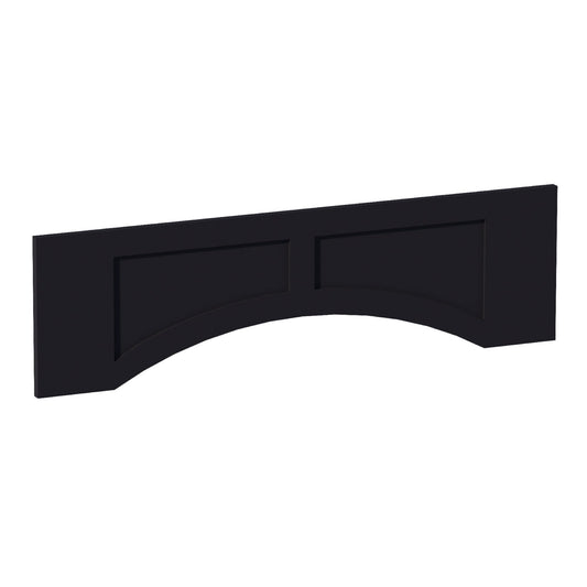 VARP42-SBK  Arched Valance With Raised Panel - Shaker Style - Black   42"W x 12"H x