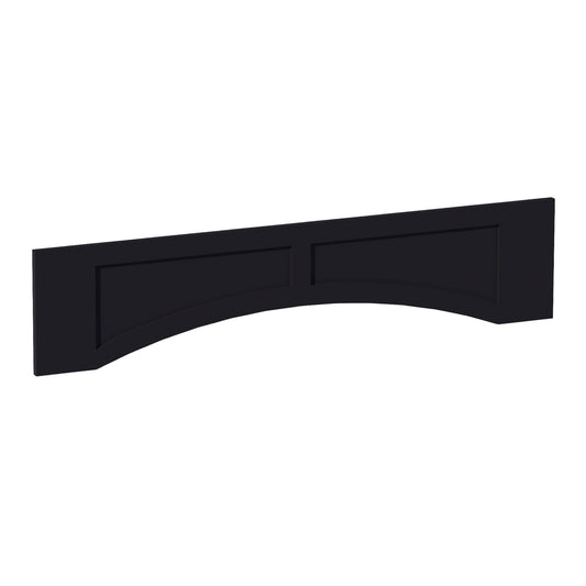 VARP54-SBK  Arched Valance With Raised Panel - Shaker Style - Black   54"W x 12"H x