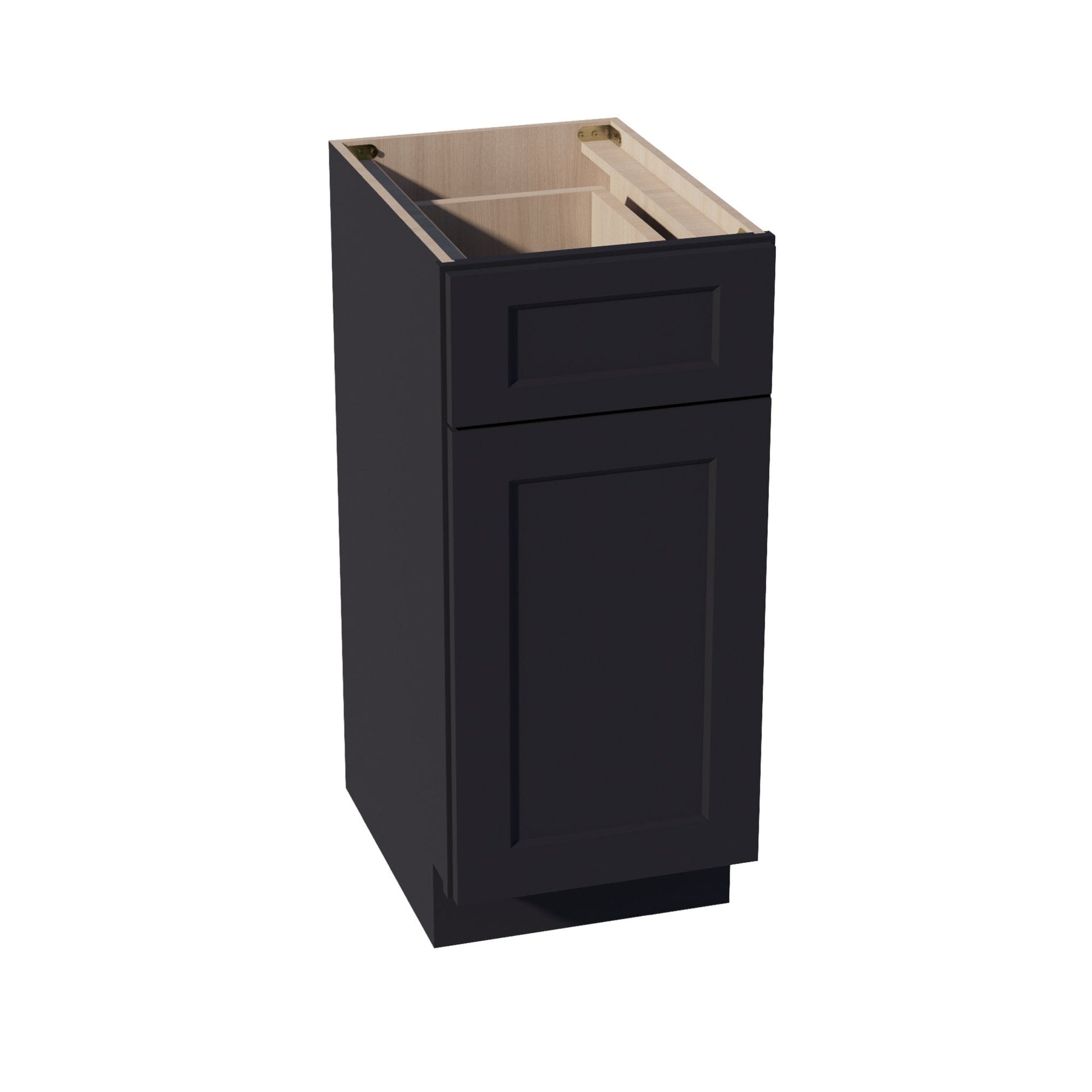 VB1521-SBK  Vanity Base Cabinet 1 Door & 1 Drawer - Shaker Style - Black   15"W x 34-1/2"H x 24"D
