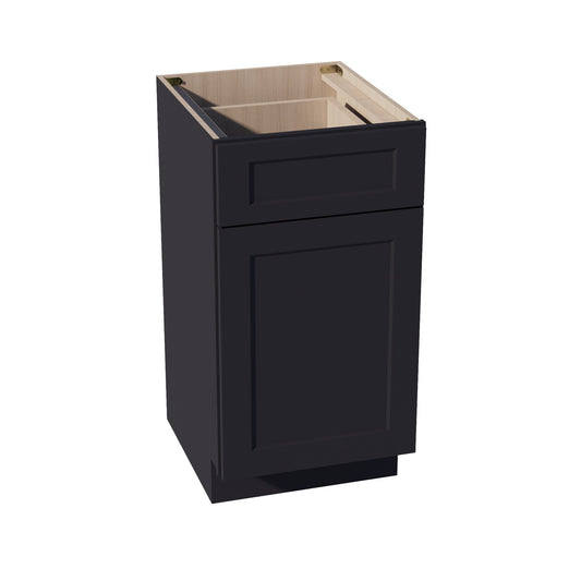 VB1821-SBK  Vanity Base Cabinet 1 Door & 1 Drawer - Shaker Style - Black   18"W x 34-1/2"H x 24"D